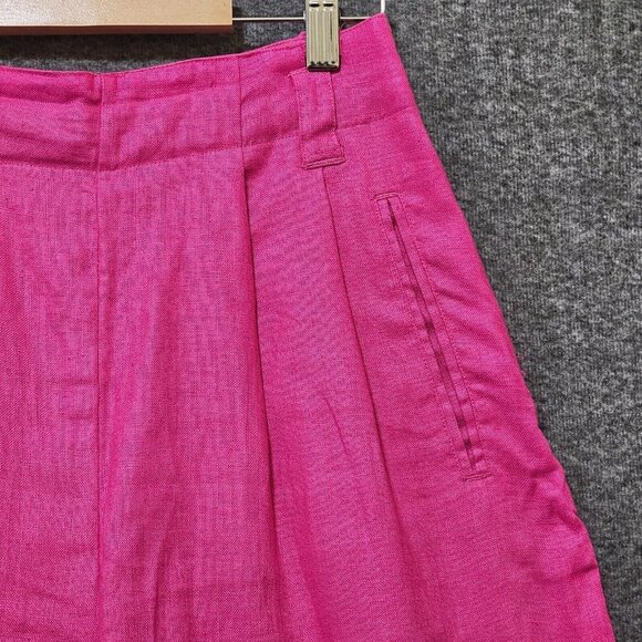 Vtg 90s Fuchsia Pink Trouser Shorts sz 4 High Waist Pleated Preppy Barbiecore - Picture 2 of 16
